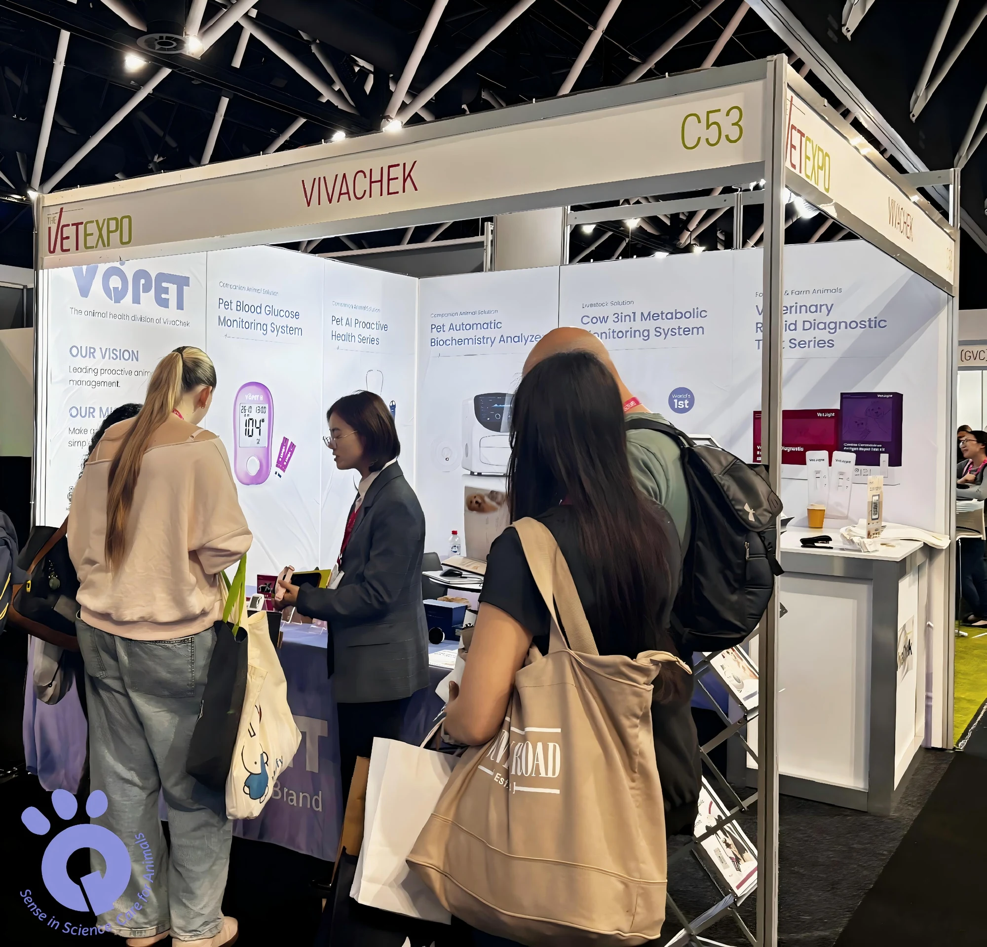 VivaChek team engaging with visitors at The VET Expo 2026